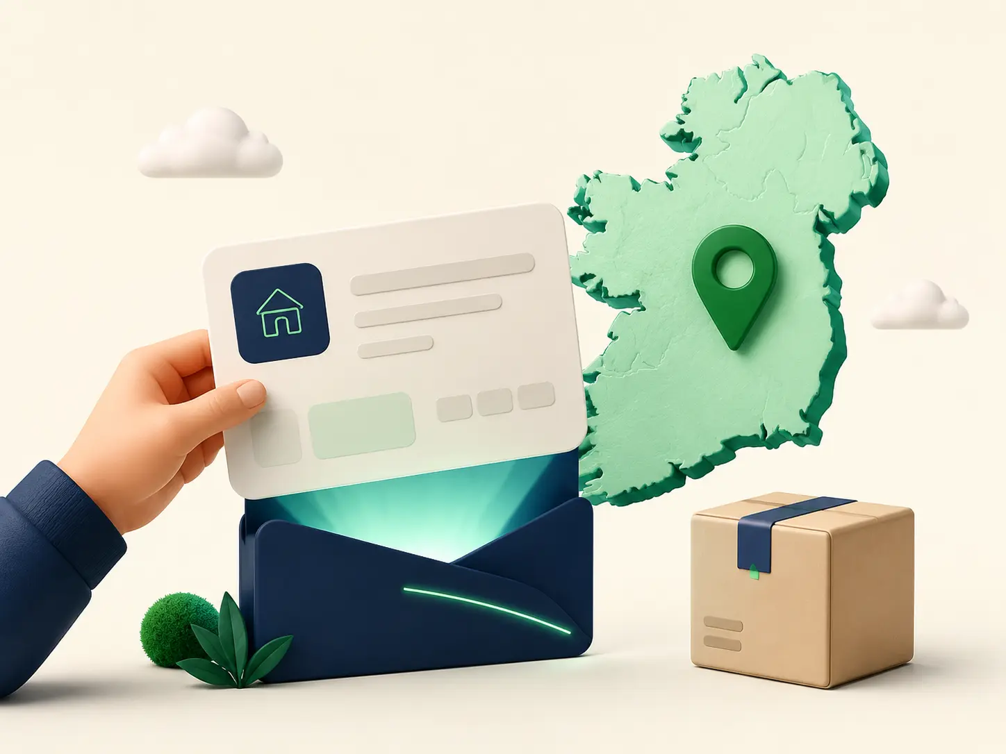 Personal Irish parcel forwarding address being issued to a customer
