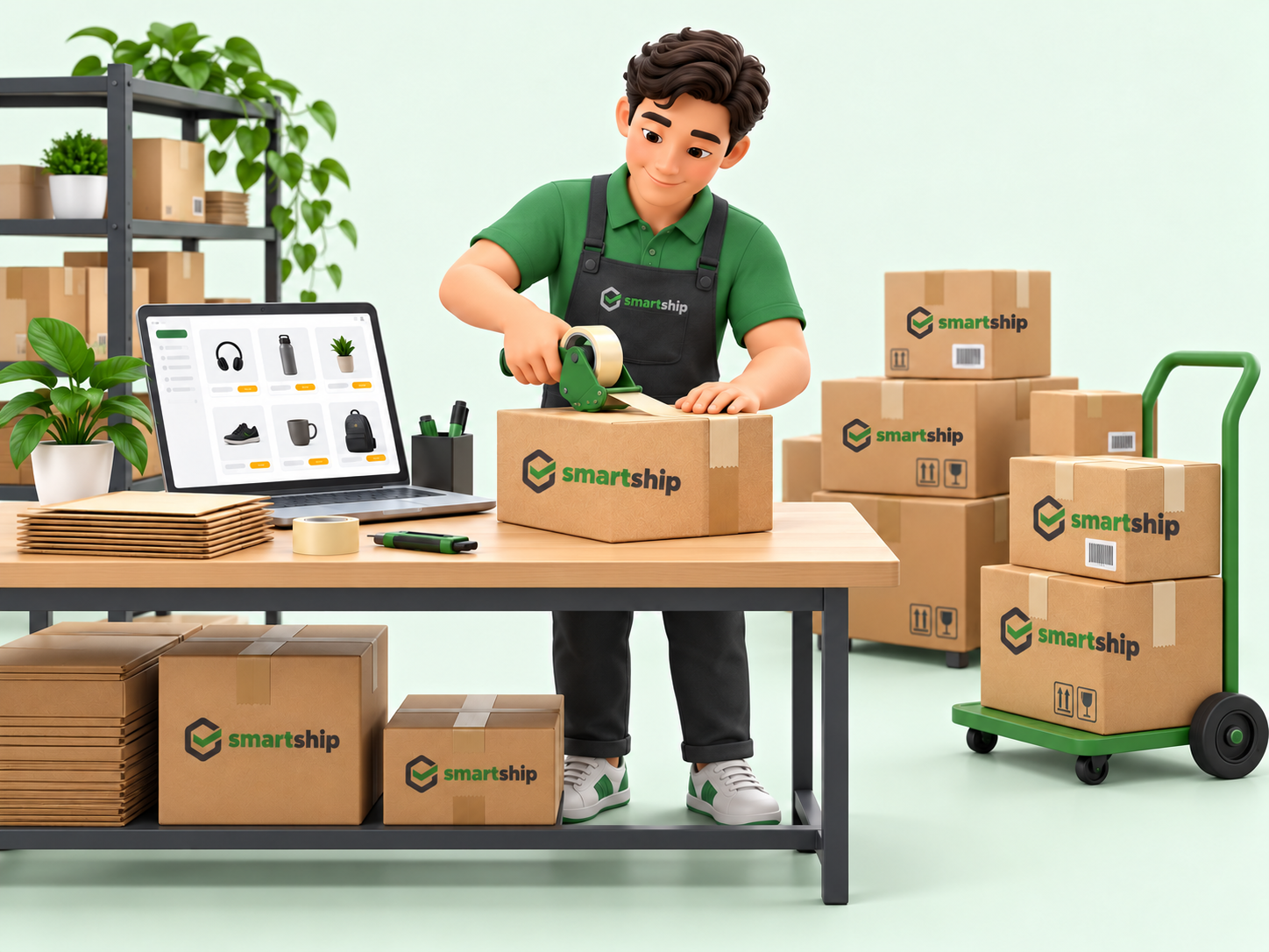 SmartShip fulfilment specialist preparing marketplace orders for dispatch